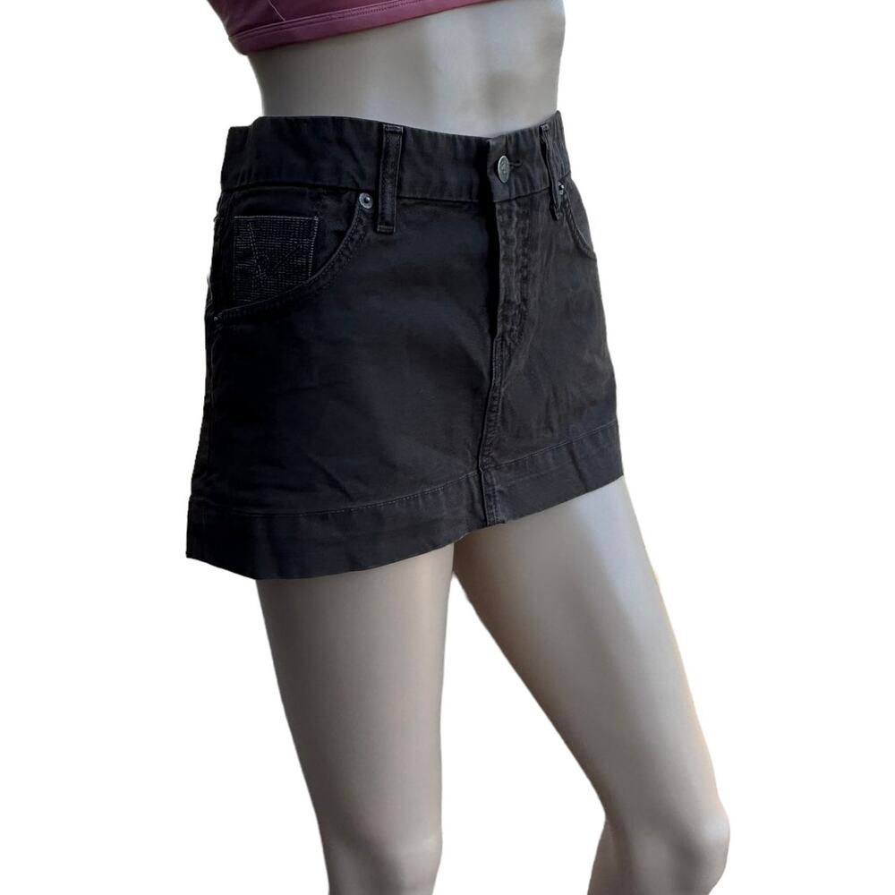 Citizens of Humanity Jerome Dahan Brown Denim Mini Skirt 28 Low Rise Y2K